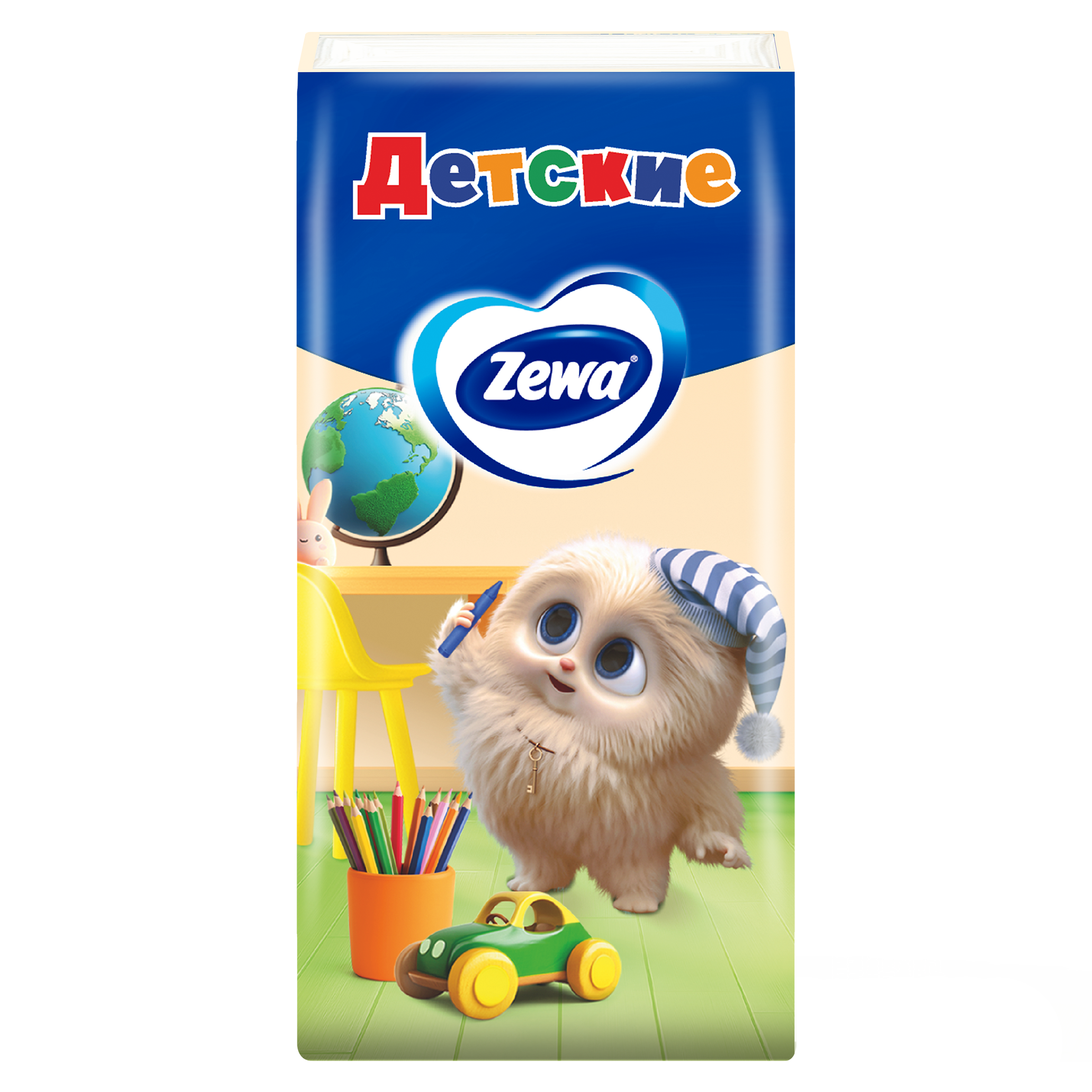 Платочки носовые Zewa Kids, 3 слоя, 10 шт.x10 - фото №3