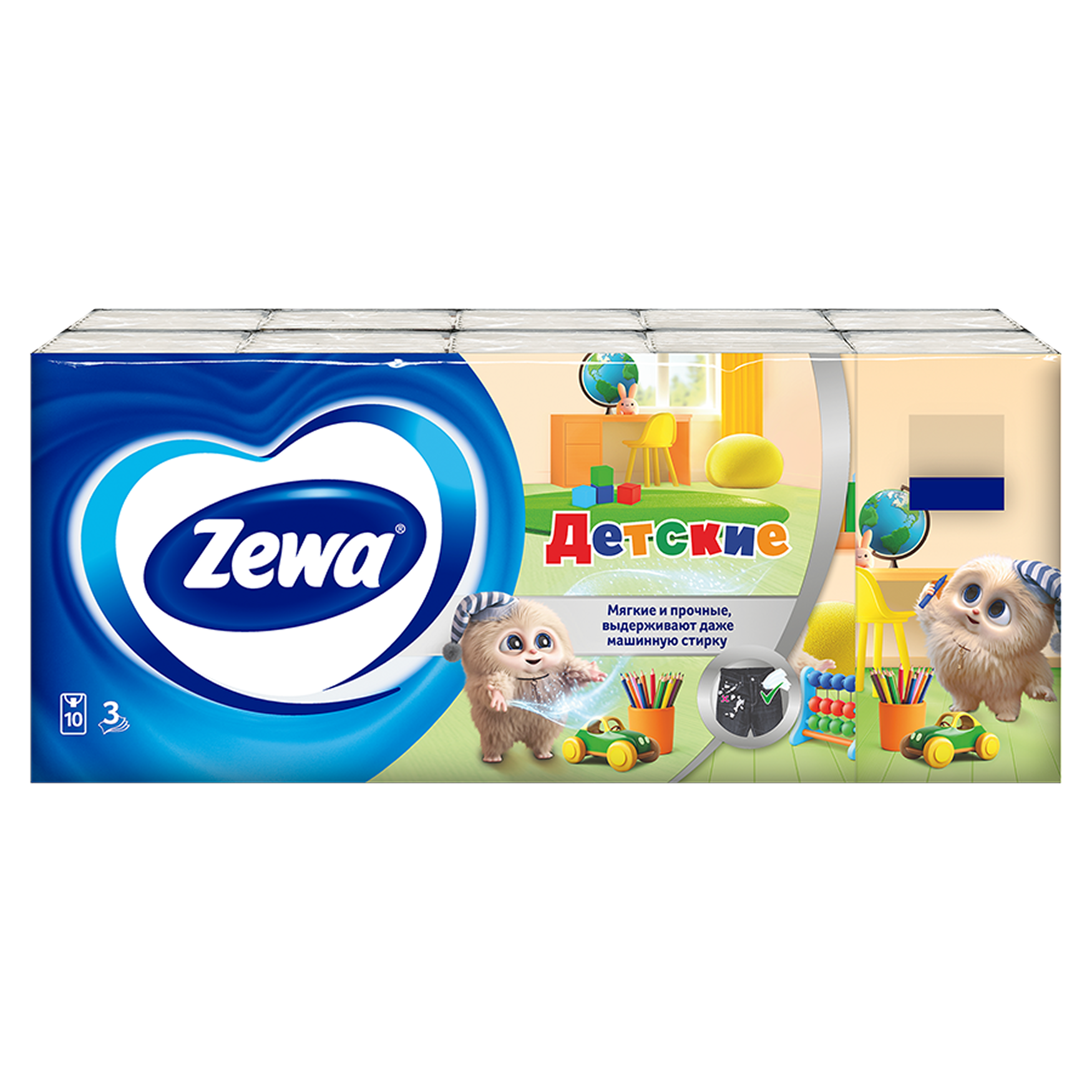 Платочки бумажные носовые Zemma Детские, 3 слоя, 10 шт.Х 10 - фото №2