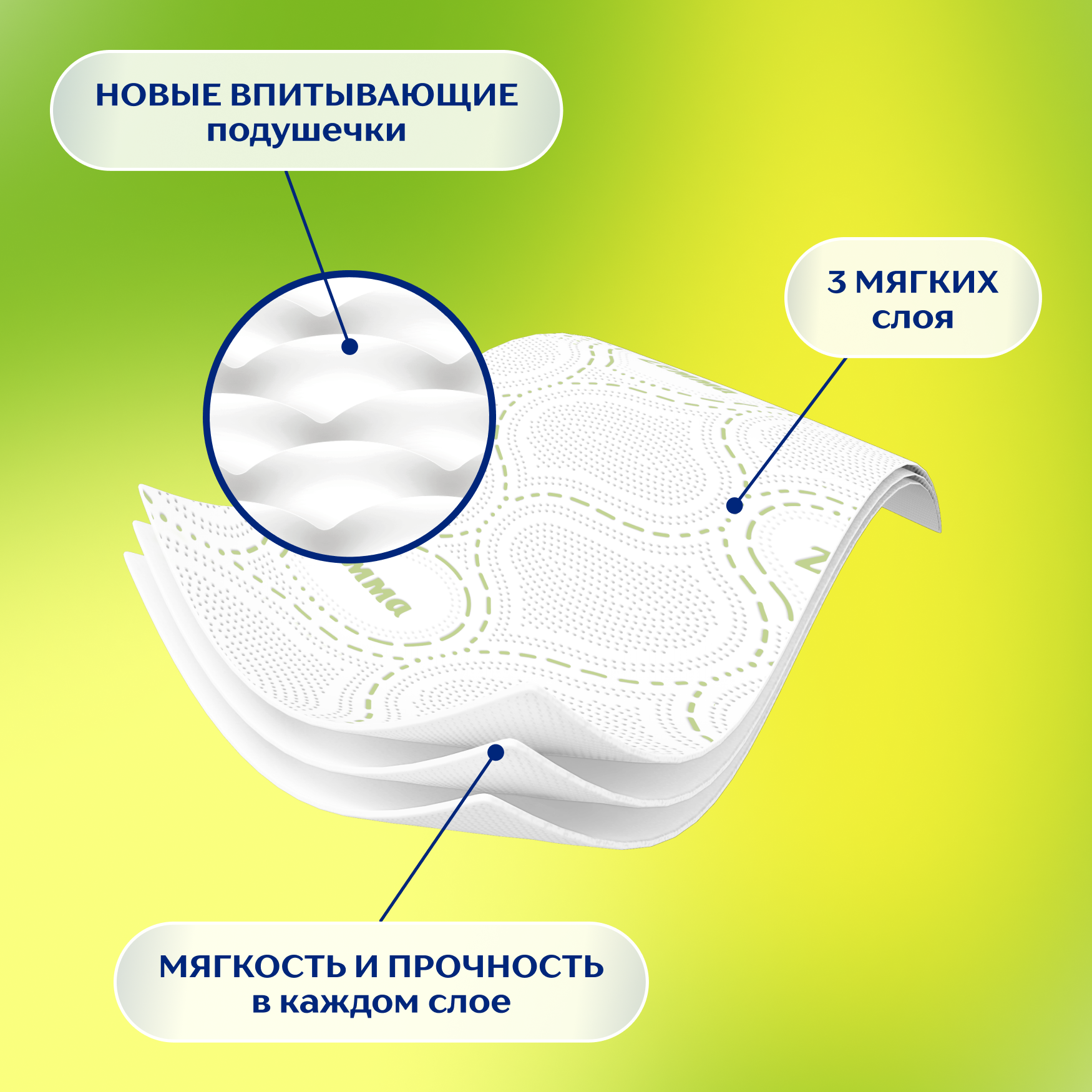 Туалетная бумага Zemma Deluxe Нежная Ромашка, 3 слоя, 8 рулонов - фото №3