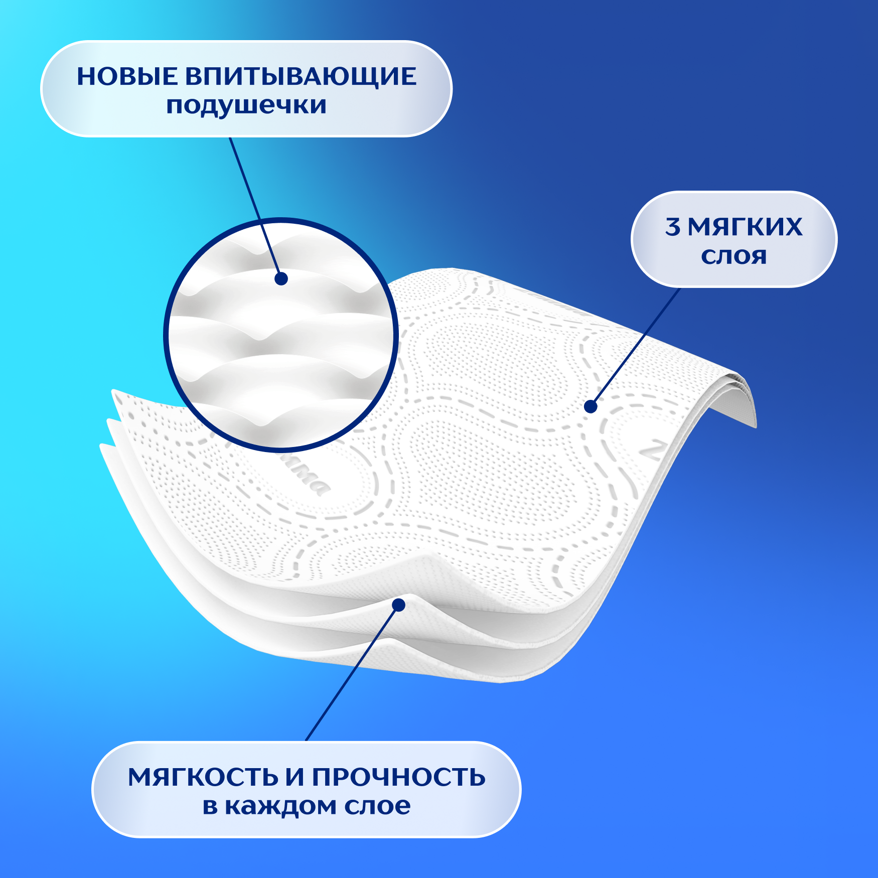 Туалетная бумага Zemma Deluxe Деликатная Забота, 3 слоя, 4 рулона - фото №4