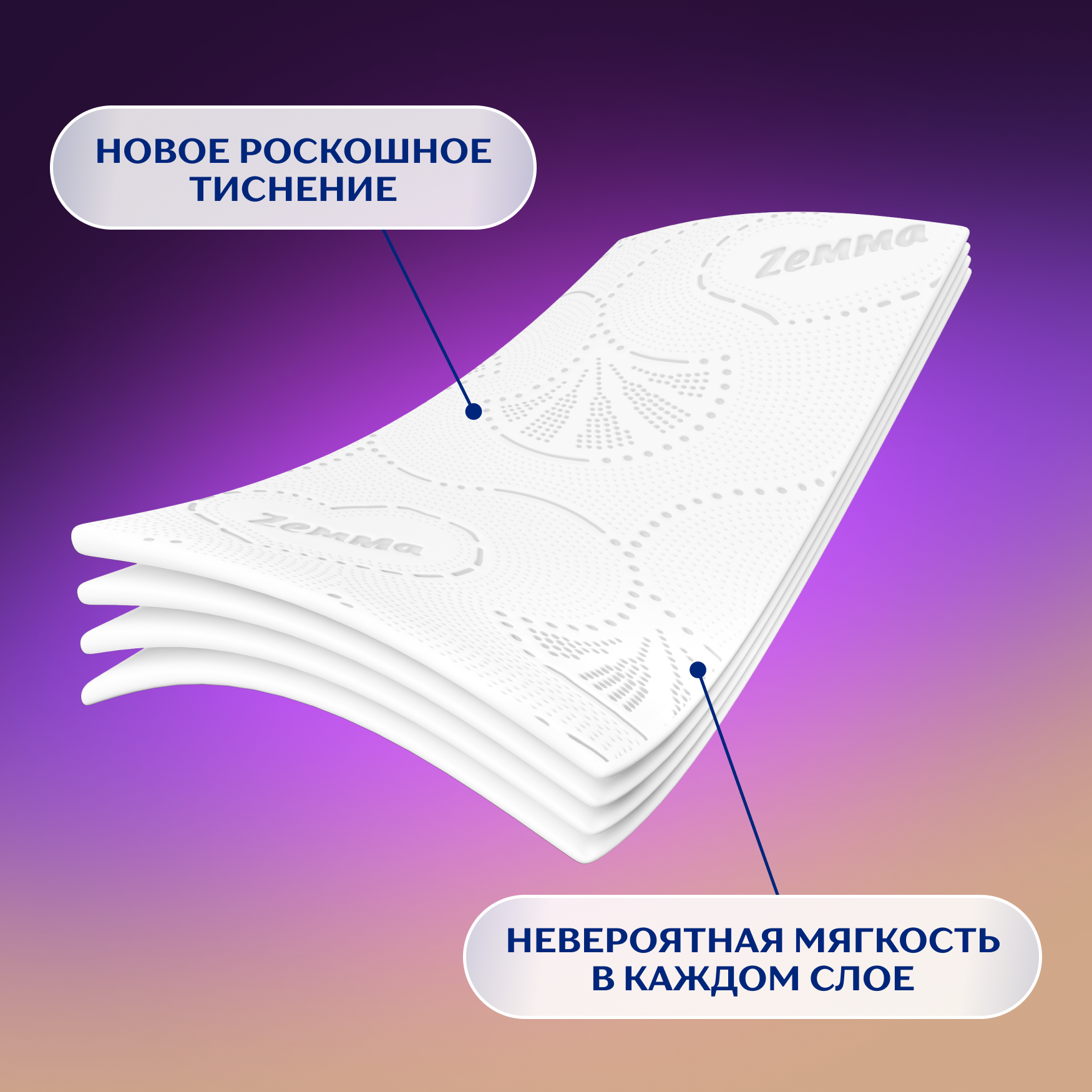 Туалетная бумага ZEMMA Ultra Soft, 4 слоя, 4 рулона - фото №3