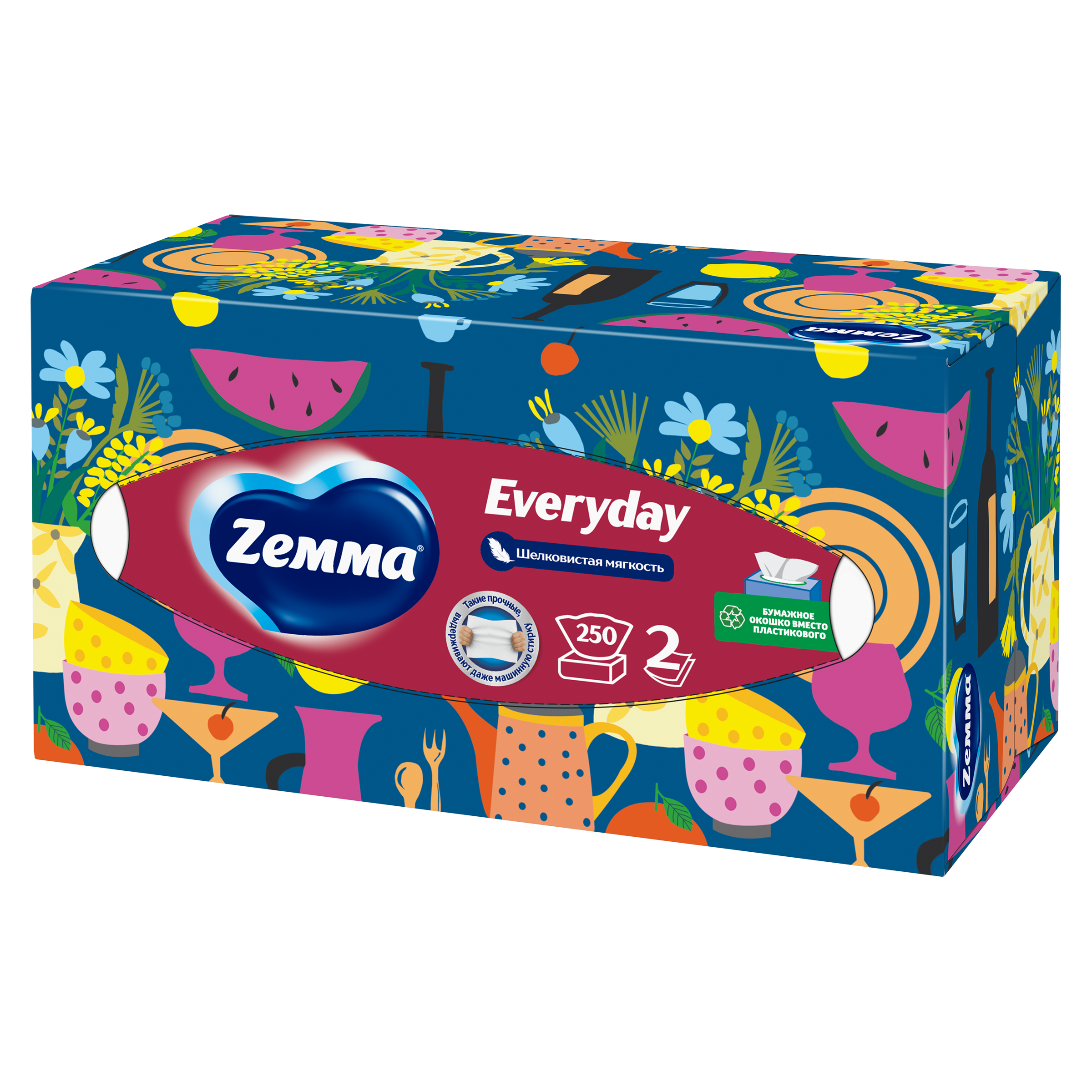 Салфетки бумажные Zemma Everyday, 2 слоя, 250 шт.