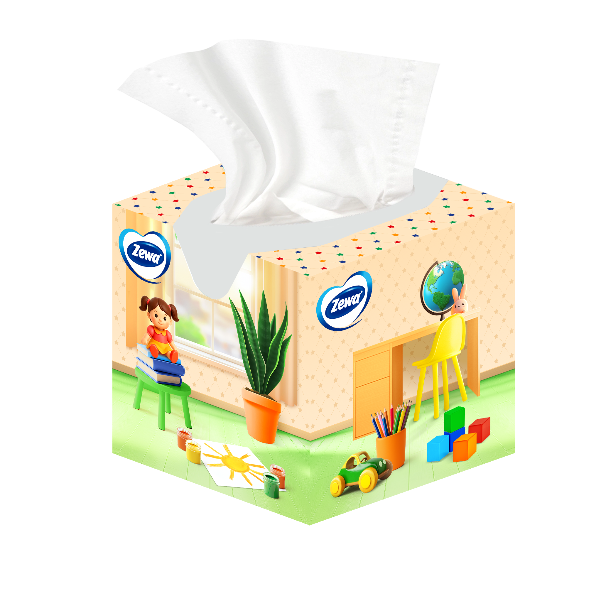 Салфетки бумажные Zewa Kids, 3 слоя, 60 шт. - фото №3